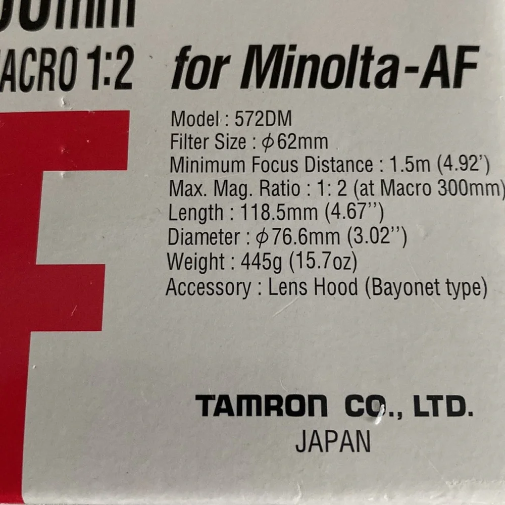 Tamron AF70-300mm f/4-5.6 LD Macro1:2 For Minolta AF